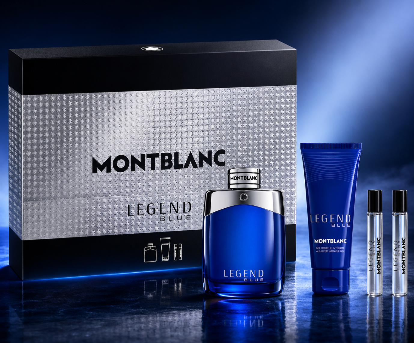 Montblanc Legend Blue 4-Piece Gift Set Men EDP 3.3 oz